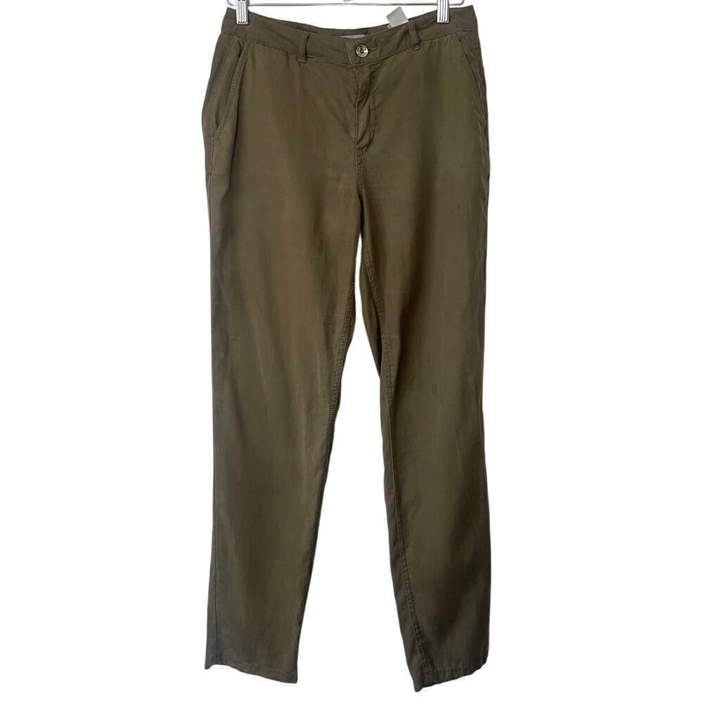 Zara Basic Olive Green Soft Slash Pocket Pants • Size 6 🔴